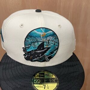 Myfitteds San Jose sharks size 7 1/4 new era fitted artist series by Jeff McMill